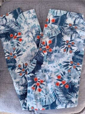 LISETTE Montreal Womens Pants Size 4 Tropical Print Pull on Stretch straight